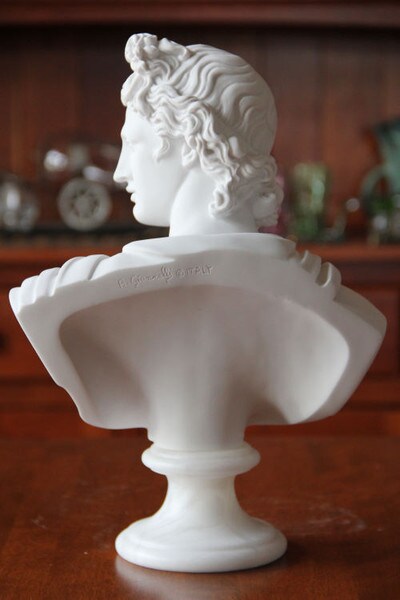 Bust Apollo Belvedere Reproduction Leochares Statue Replica back view